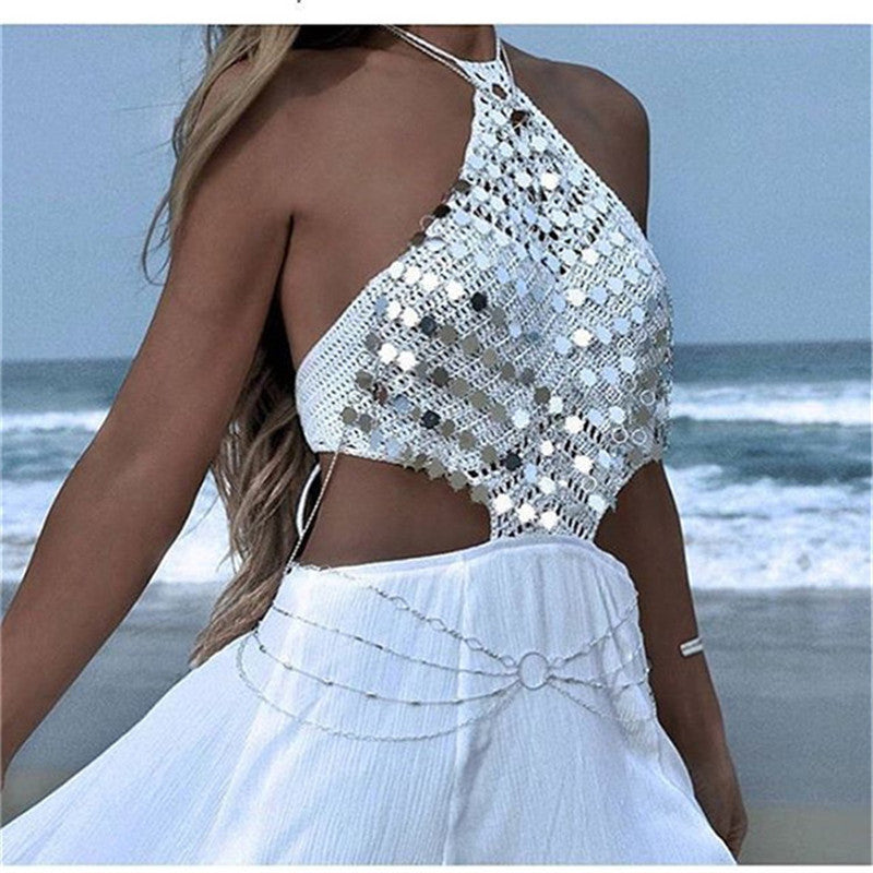 Metal Hollow Chain Vest