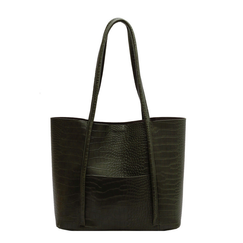 Snake Print Retro Large Commuter Tote Handbag