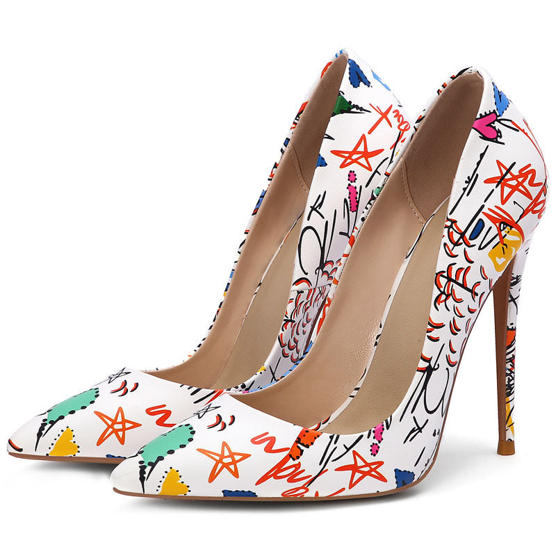 Floral Print High Heel Stiletto Shoes - Arabella's Couture