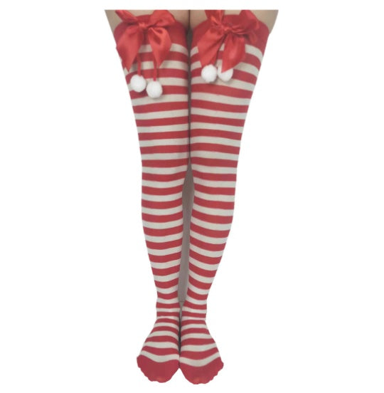 Christmas Bow Long Socks