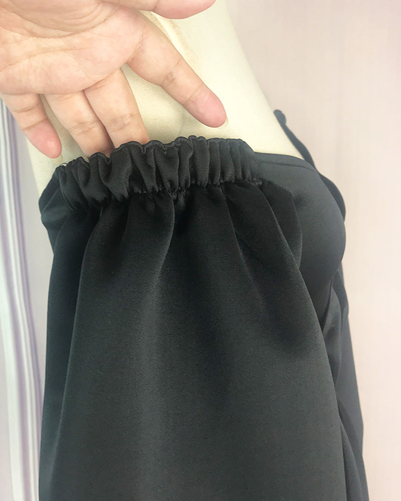 Vestido de noche con mangas de burbuja