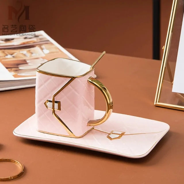 Handbag Coffee Cup and Saucer Two-piece Set