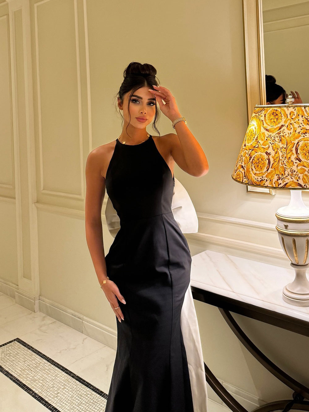 Large Back Bow Sleeveless Maxi Dress