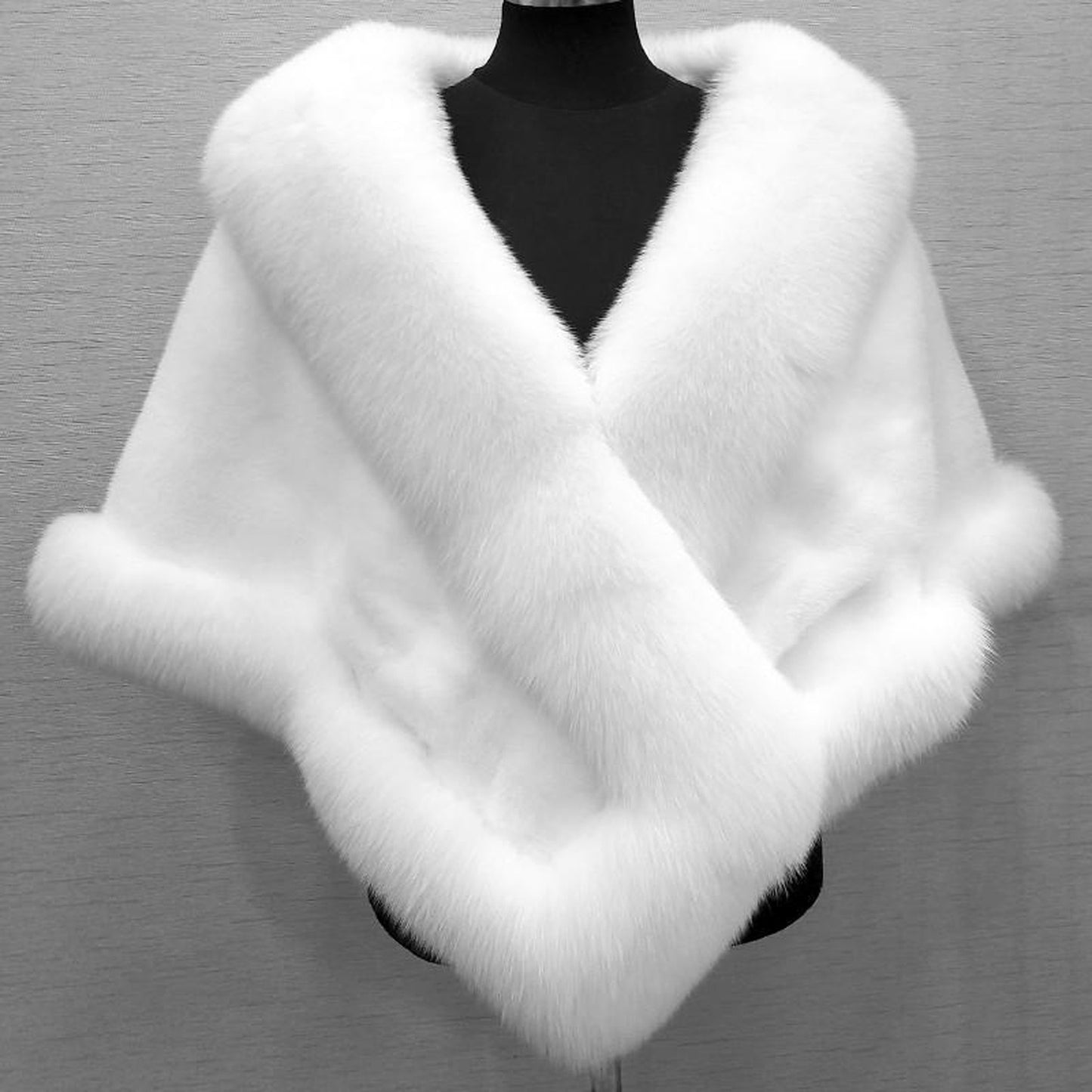 Faux Fur Wrap Shawl Coat