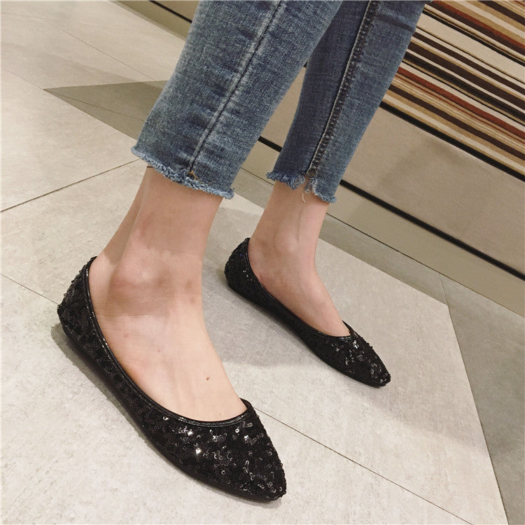 Sequin Flat Shoes - Arabella's Couture