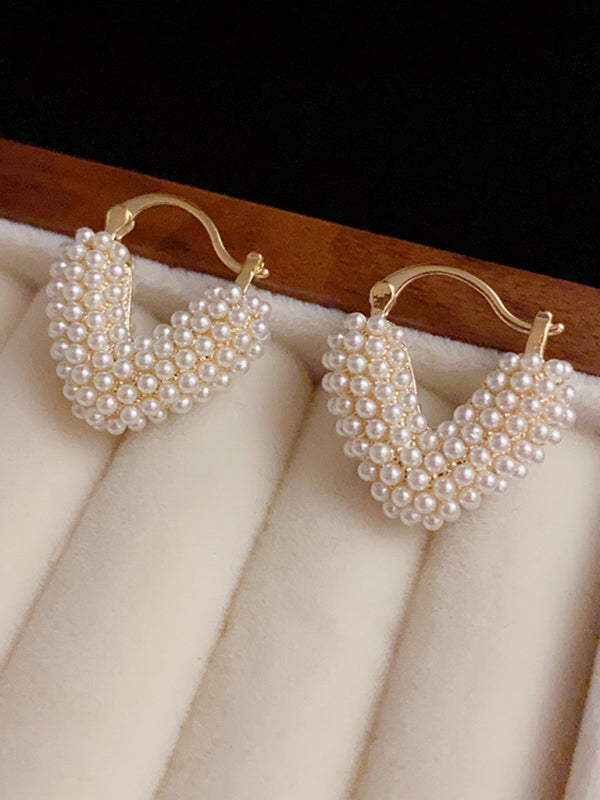 Pearl Heart-shaped Earrings