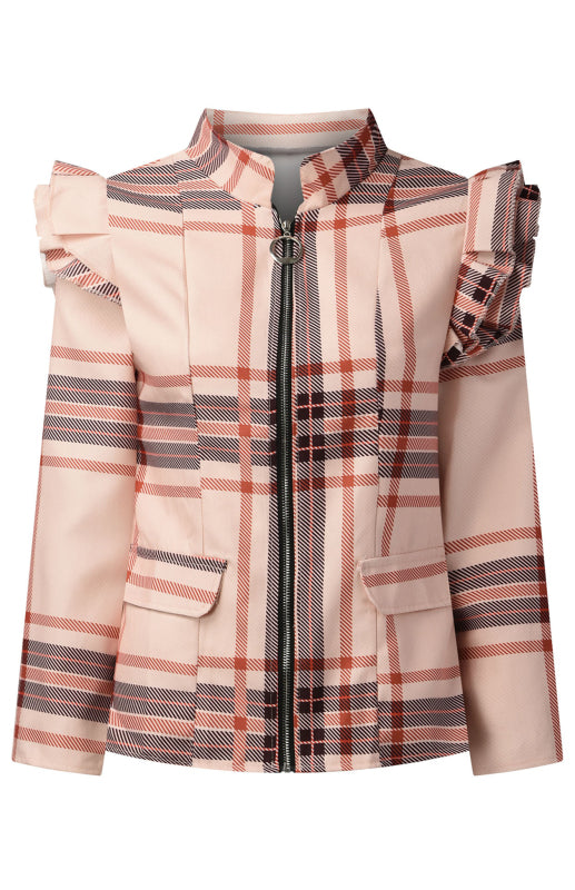 Chaqueta estampada con mangas con volantes