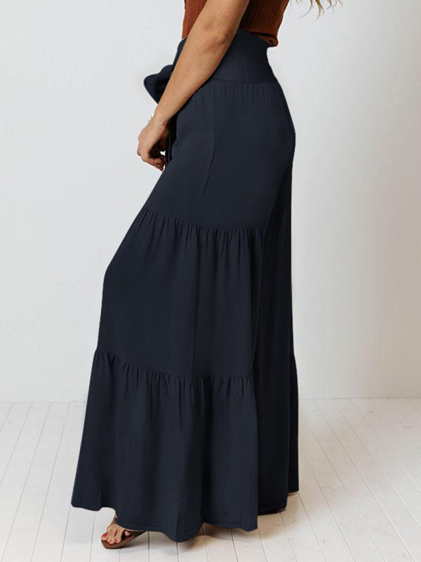 Elastic Waist Wide-leg Trousers - Arabella's Couture