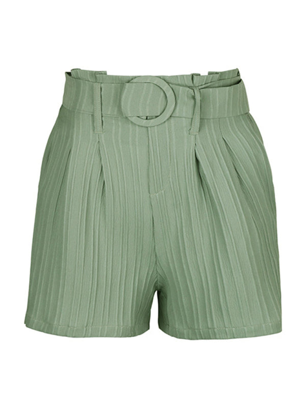 Green Pleated Shorts - Arabella's Couture