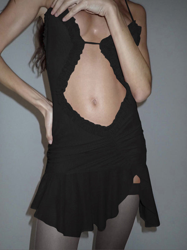 Ruffle Hollow Dress - Arabella's Couture