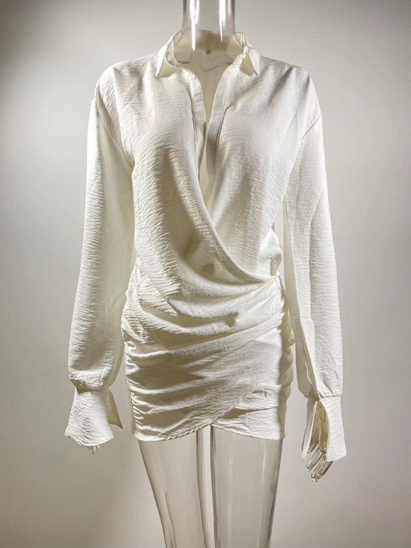 Deep V Shirt Dress - Arabella's Couture