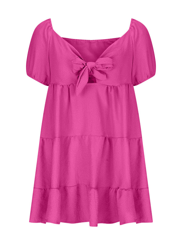 V-neck Short-sleeved Dress