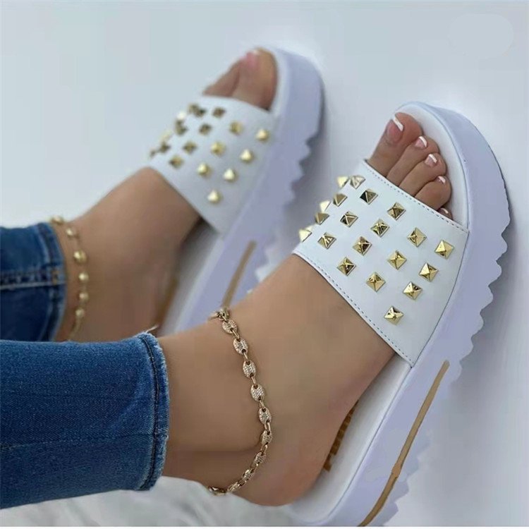 Stud Wedge Sandals