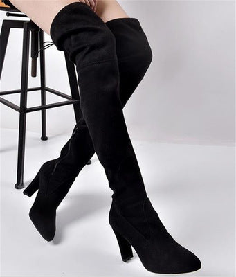 Suede Over The Knees Boots