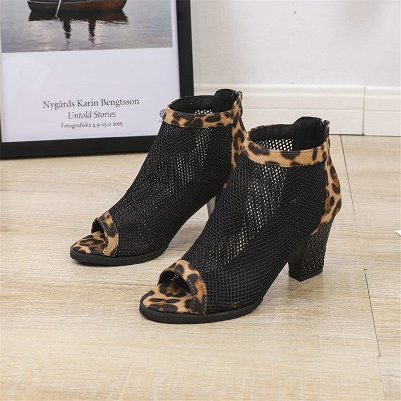 Mesh mit Leopardenmuster Schuhe