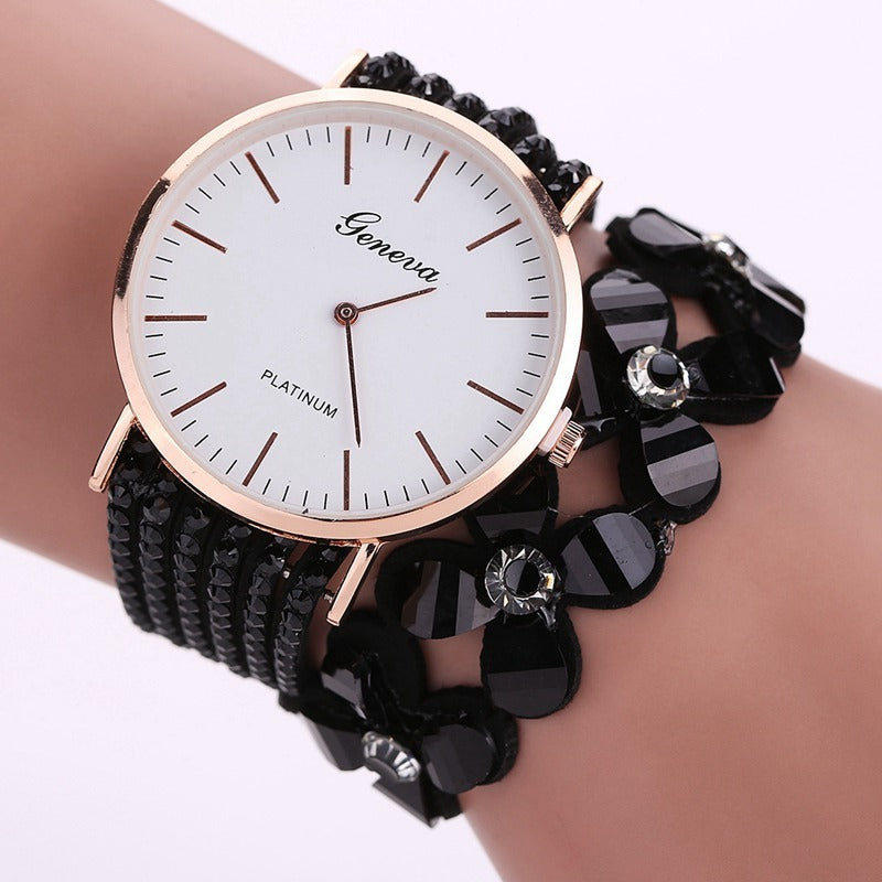 Reloj de pulsera con flores de Ginebra