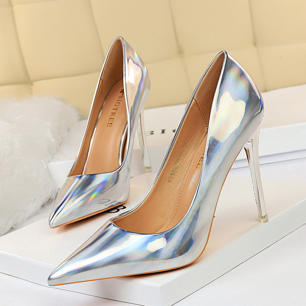 Red Glossy Patent Leather Stilleto Heels