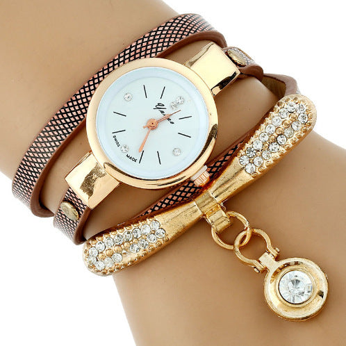 Gnova Rhinestone Gold Bracelet Watch