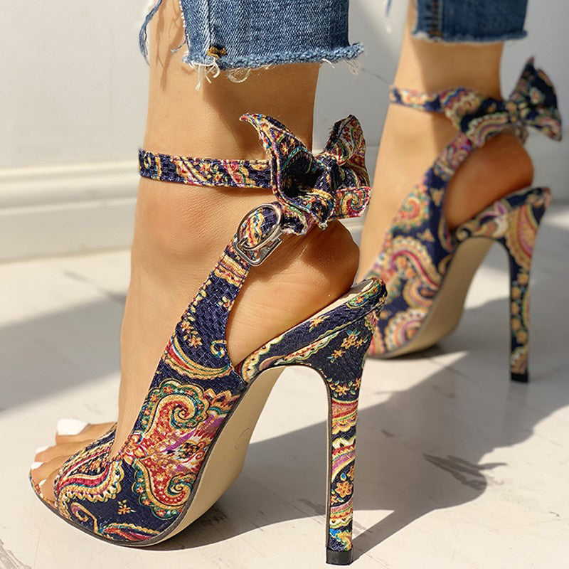 Print Bow Shoes