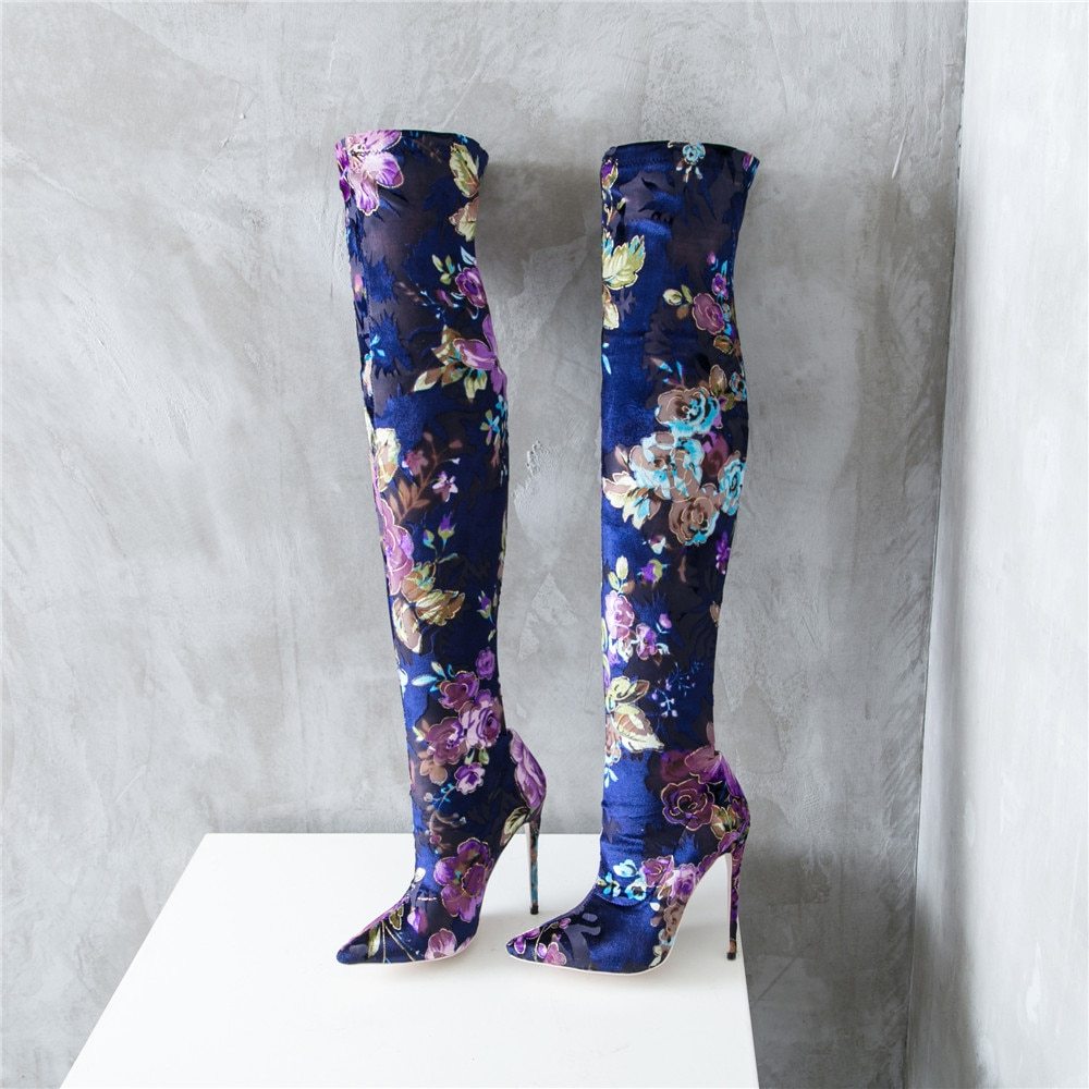 Floral Print Boots