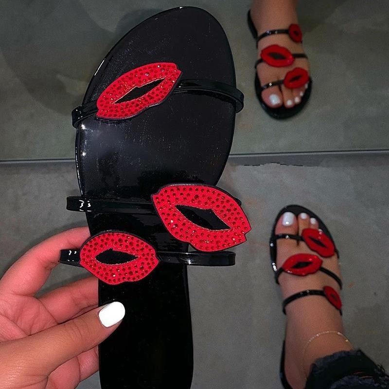 Sandalen „Lips“ mit Strasssteinen