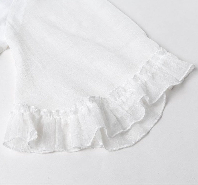 Bow Tie Hollow Lace-trim Shorts Jumpsuit