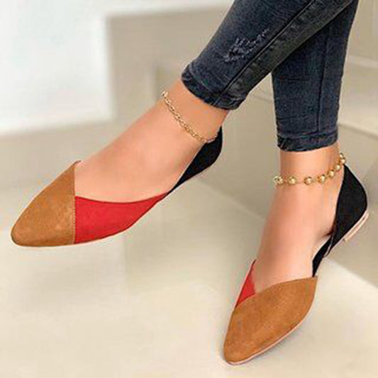 Color Block Flat Shoes