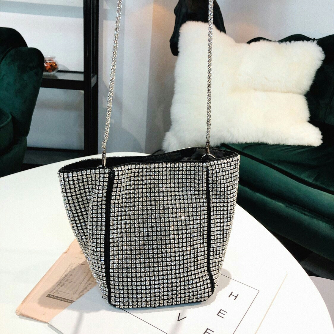 Rhinestone Chain Shoulder Bag