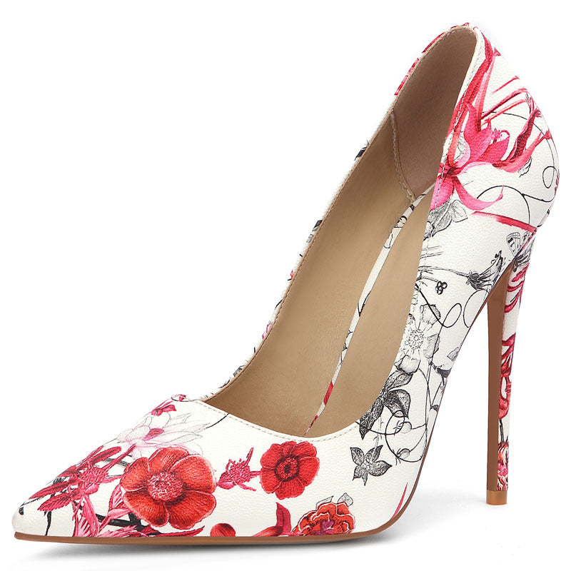 Floral Print High Heel Stiletto Shoes