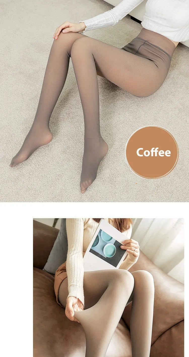 Transparent Fleece Lined Pantyhose Tights