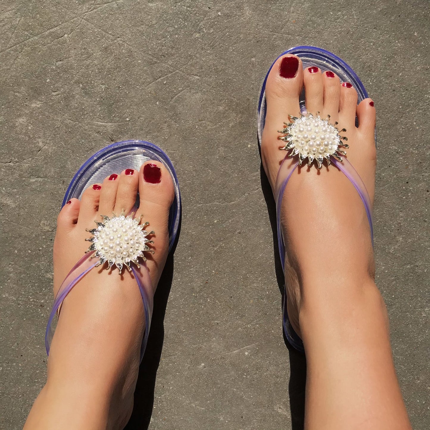 Pearl Flower Flip-flop Shoes