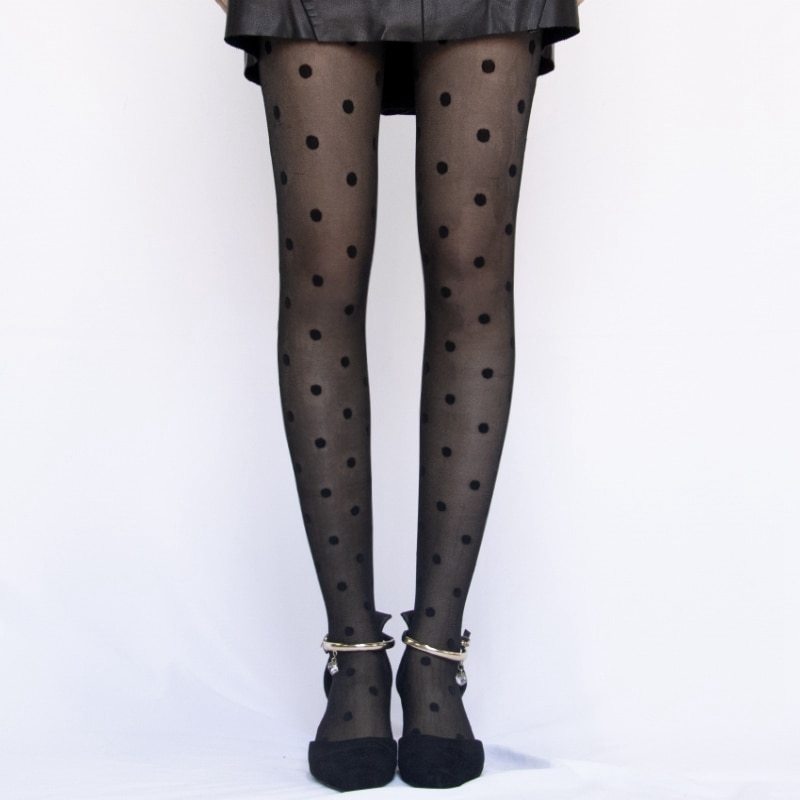 Polka Dot Print Pantyhose Tights