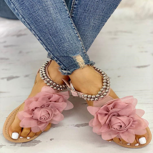 Flat Flower Sandals