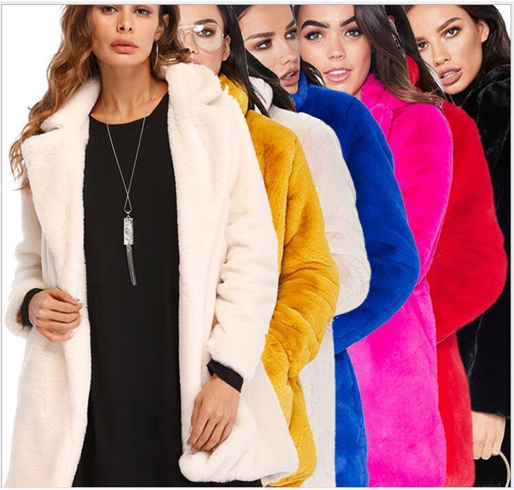 Faux Fur Thick Long Sleeve Coat