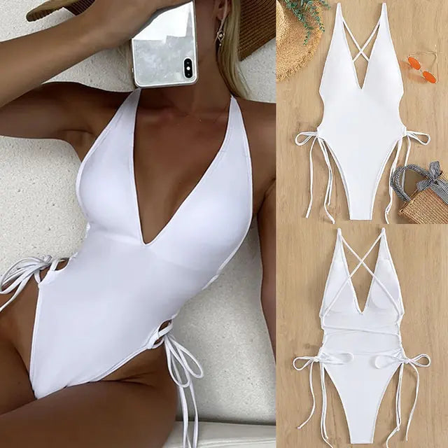 Halter-neck One-Piece Swimsuit