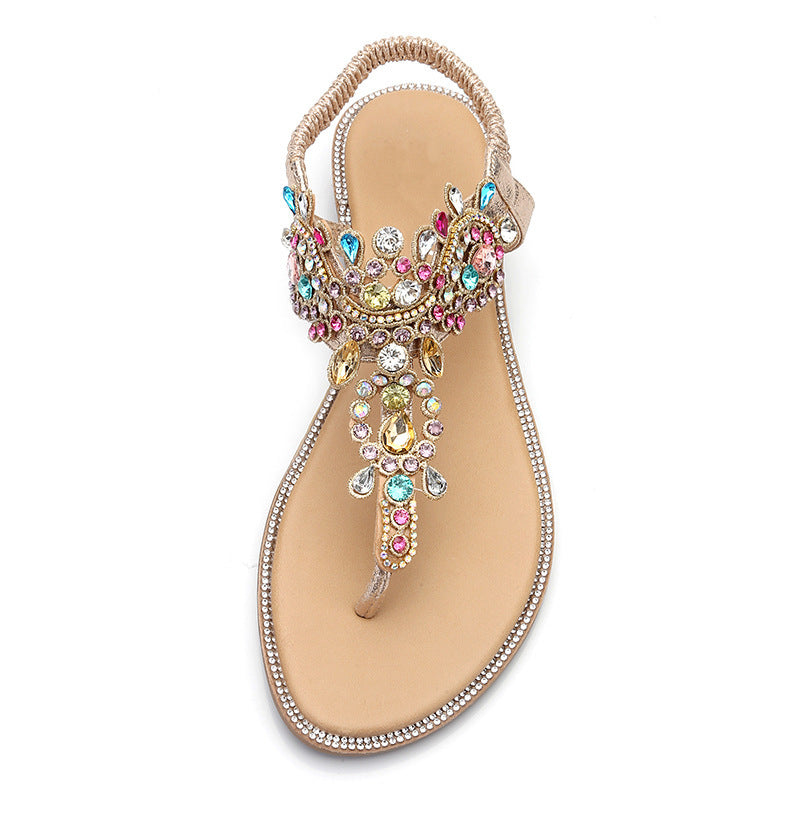 Jewelled Flat Sandal Shoes