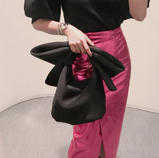 Large Bow Cloth Handbag