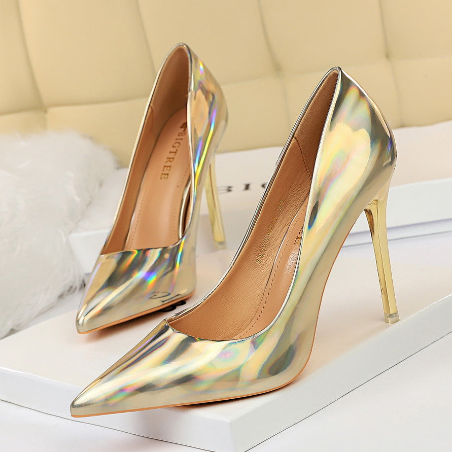 Red Glossy Patent Leather Stilleto Heels