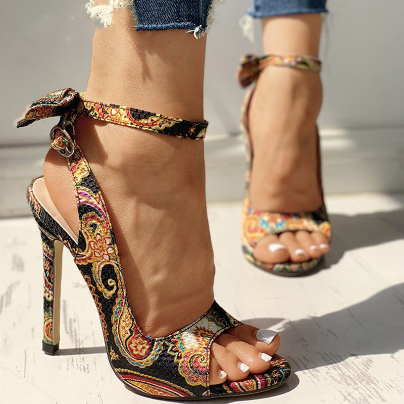 Print Bow Shoes