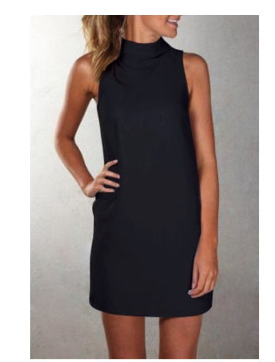 High Neck Sleeveless Dress