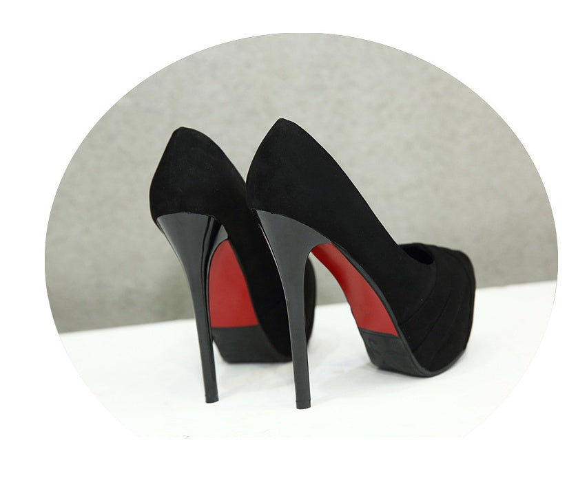 Suede Stiletto Platform Shoes