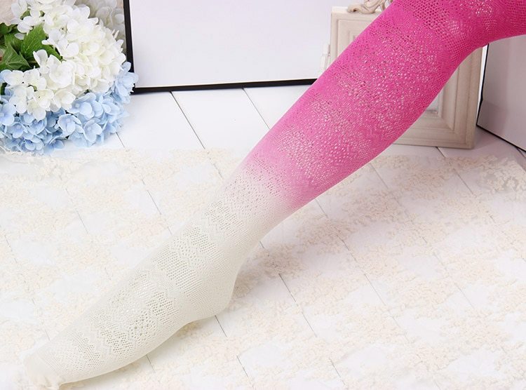 Gradient Colour Hollow Anti-hook Silk Jacquard Pantyhose Lace Tights