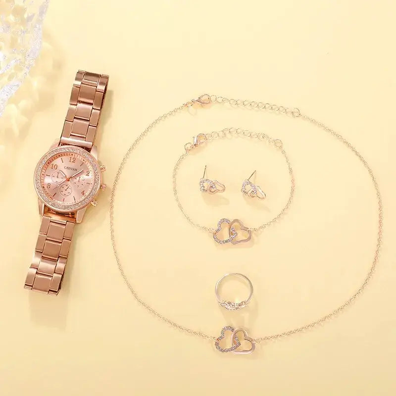 Luxury 5-piece Watch and Jewelry Set