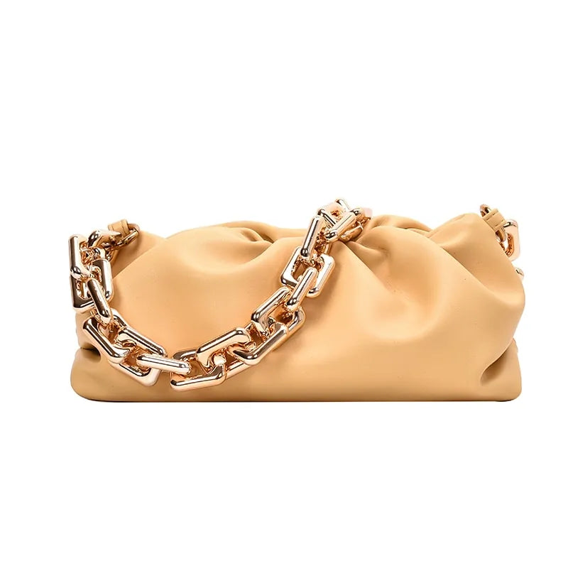 Chain Strap Soft PU Leather Cloud Bag