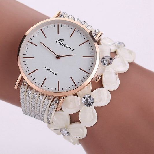 Reloj de pulsera con flores de Ginebra