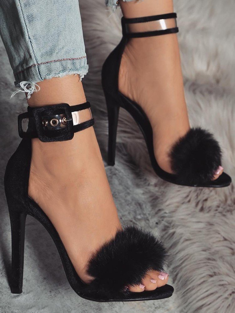 Furry Stiletto Shoes