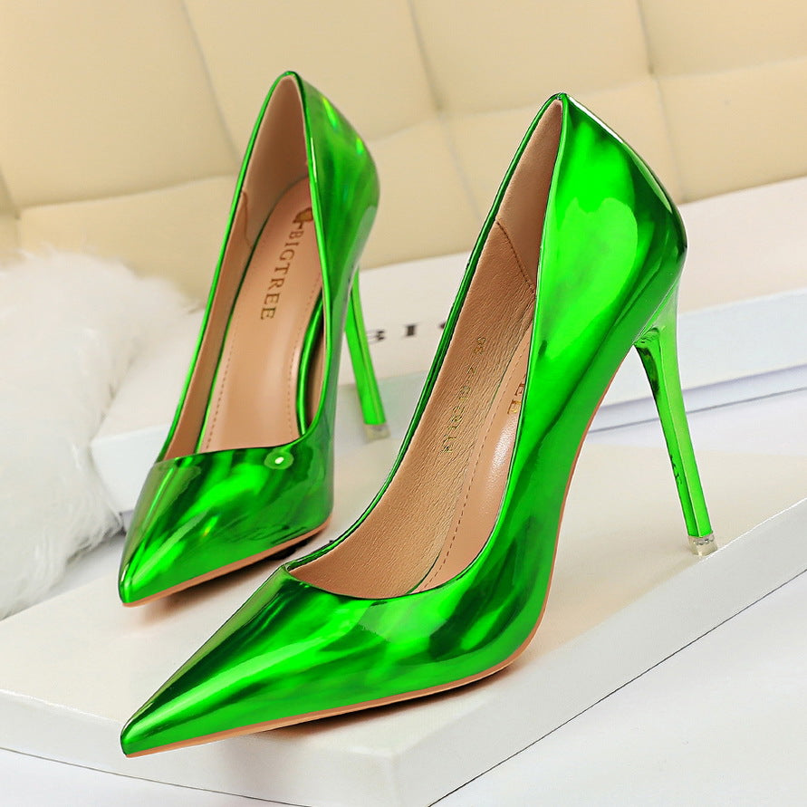 Red Glossy Patent Leather Stilleto Heels