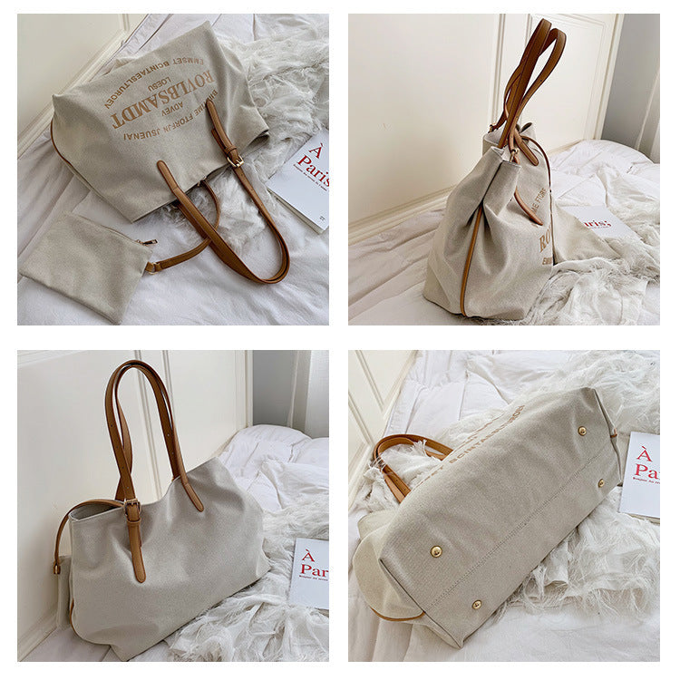 Tote Canvas Printed Large Capacity Shoulder Bag
