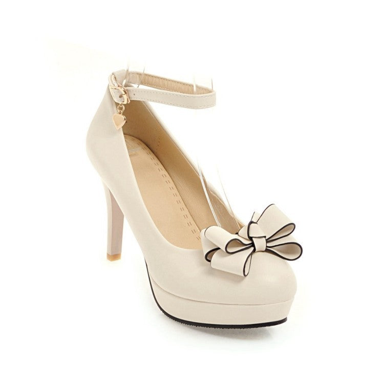 Front Bow High Heeled Shoes