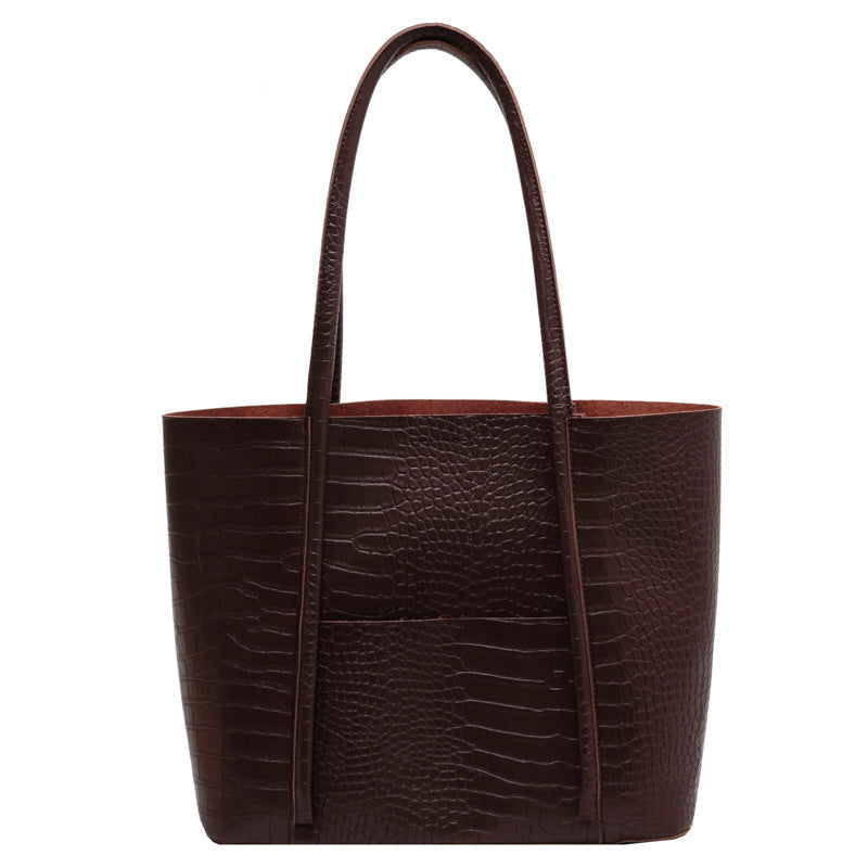 Snake Print Retro Large Commuter Tote Handbag